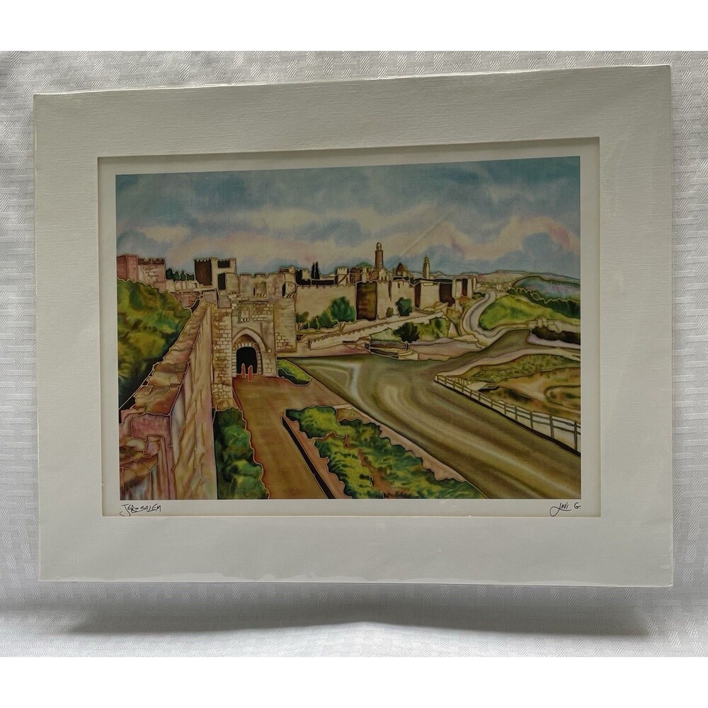 Jerusalem Art Print Israel Lavi Group Artist Signed Javi G 13x16 NIP